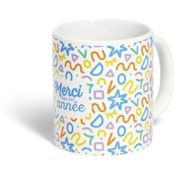 Gifi Mug Merci pour cette année céramique Ø8xH10cm 4 modèles| Vaisselle Et Accessoires De Table