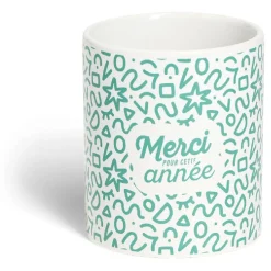 Gifi Mug Merci pour cette année céramique Ø8xH10cm 4 modèles| Vaisselle Et Accessoires De Table