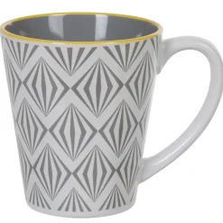 Gifi Mug motif géométrique gris et blanc| Vaisselle Et Accessoires De Table