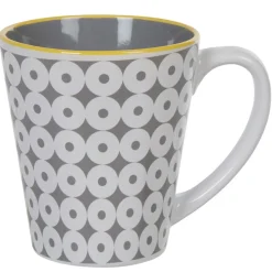 Gifi Mug motif géométrique gris et blanc| Vaisselle Et Accessoires De Table