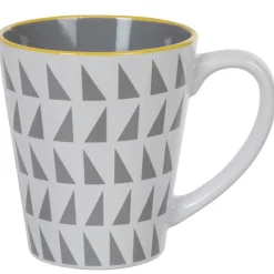 Gifi Mug motif géométrique gris et blanc| Vaisselle Et Accessoires De Table