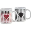 Gifi Mug thermoréactif coeur noir et rouge en grès x2| Vaisselle Et Accessoires De Table