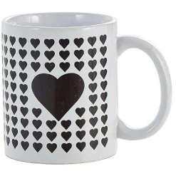 Gifi Mug thermoréactif coeur noir et rouge en grès x2| Vaisselle Et Accessoires De Table