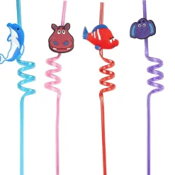 Gifi Paille tortillon fantaisie décor animaux x4| Vaisselle Et Accessoires De Table