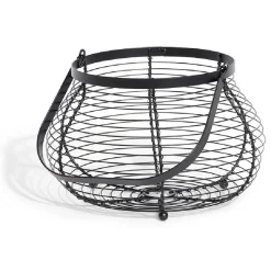 Rangement De Cuisine<Gifi Panier à oeufs avec poignée métal noir