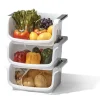 Rangement De Cuisine<Gifi Panier superposable blanc x3