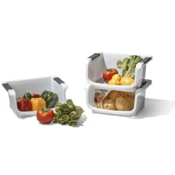 Rangement De Cuisine<Gifi Panier superposable blanc x3