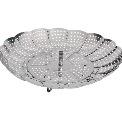 Cuisson<Gifi Panier vapeur réglable métal gris Ø28,5xH9,5cm
