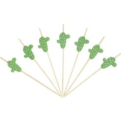 Gifi Pique pour apéritif décor pastéque, ananas, cactus ou flamand rose en bambou x30| Vaisselle Et Accessoires De Table