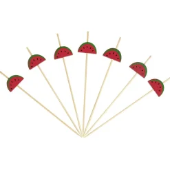 Gifi Pique pour apéritif décor pastéque, ananas, cactus ou flamand rose en bambou x30| Vaisselle Et Accessoires De Table