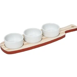 Vaisselle Et Accessoires De Table<Gifi Planche à apéritifs 3 coupelles blanc naturel