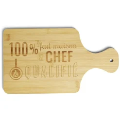 Gifi Planche à découper bambou 100% chef qualifié 33x18,5cm| Vaisselle Et Accessoires De Table