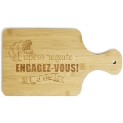 Gifi Planche à découper bambou Engagez-vous ! 33x18,5cm| Vaisselle Et Accessoires De Table