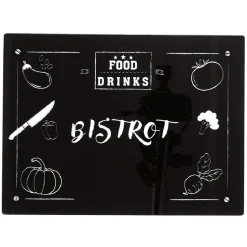 Préparation Culinaire<Gifi Planche à découper en verre design fruits et légumes noir et blanc