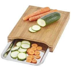 Préparation Culinaire<Gifi Planche à decouper en bambou avec bac récupérateur inox