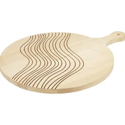 Gifi Planche à pizza ronde en bois avec poignée - Ø33xL44xép1,5cm| Vaisselle Et Accessoires De Table