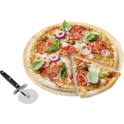 Préparation Culinaire<Gifi Planche ronde en bois et roulette à pizza