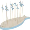 Gifi Planche support à pics apéritifs en bois forme poisson| Vaisselle Et Accessoires De Table