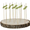 Vaisselle Et Accessoires De Table<Gifi Planche support à pics apéritifs ronde en bois déco feuille