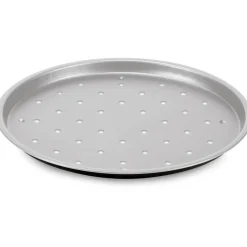Cuisson<Gifi Plaque à pizza antiadhésive ronde Happy Hour gris noir