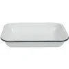 Cuisson<Gifi Plat à four acier émaillé blanc contour bleu