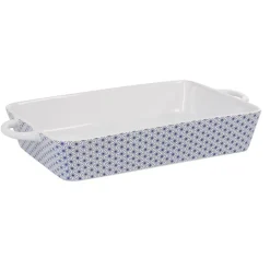 Cuisson<Gifi Plat à four design géométrique bleu et blanc