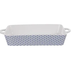 Cuisson<Gifi Plat à four design géométrique bleu et blanc