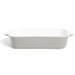 Cuisson<Gifi Plat à four en grès blanc et gris foncé 31x17xH6,2cm
