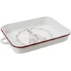 Cuisson<Gifi Plat à four émaillé Noël blanc et rouge