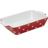 Cuisson<Gifi Plat à four rectangulaire rouge à pois blancs