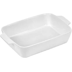 Cuisson<Gifi Plat à four rectangulaire avec poignées gris et blanc