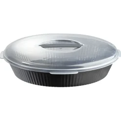 Cuisson<Gifi Plat à gâteau transportable forme rond gris