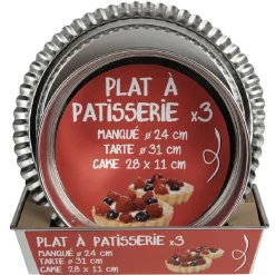 Cuisson<Gifi Plat à pâtisserie x3