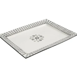 Cuisson<Gifi Plat à servir blanc et noir Jaya bohème