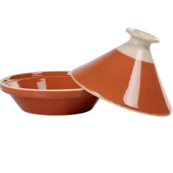 Cuisson<Gifi Plat à tajine en faïence rouge brique et blanc ivoire