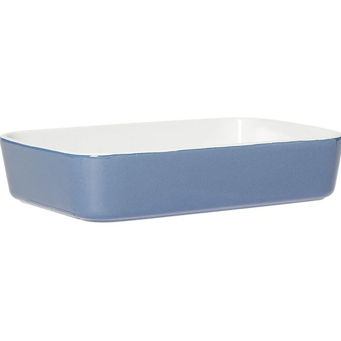 Cuisson<Gifi Plat cuisson rectangulaire exterieur bleu interieur blanc 1L 2L x2