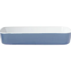 Cuisson<Gifi Plat cuisson rectangulaire exterieur bleu interieur blanc 1L 2L x2