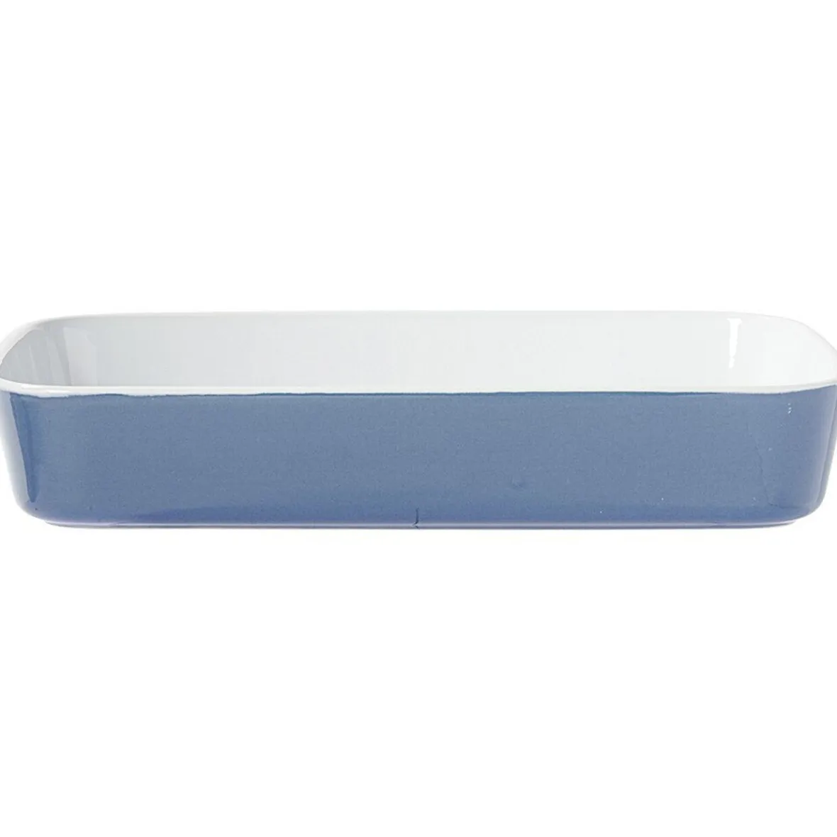 Cuisson<Gifi Plat cuisson rectangulaire exterieur bleu interieur blanc 1L 2L x2