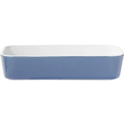 Cuisson<Gifi Plat cuisson rectangulaire exterieur bleu interieur blanc 1L 2L x2