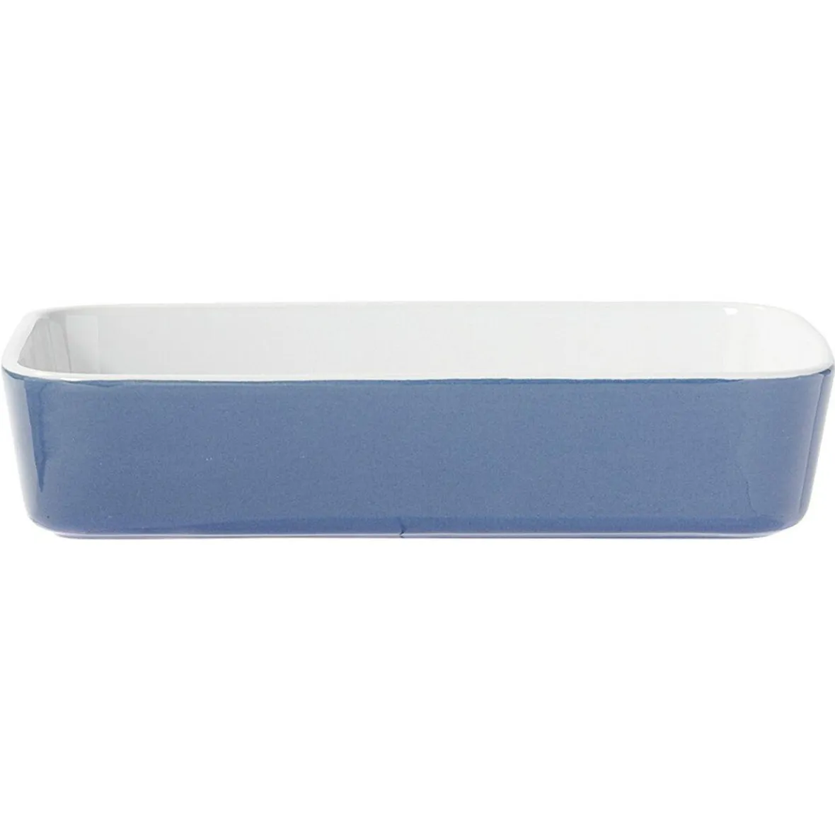 Cuisson<Gifi Plat cuisson rectangulaire exterieur bleu interieur blanc 1L 2L x2