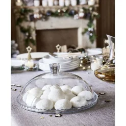 Gifi Plat de présentation avec cloche Ø32cm verre transparent| Vaisselle Et Accessoires De Table