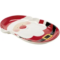 Gifi Plat de service Père Noël en céramique| Vaisselle Et Accessoires De Table