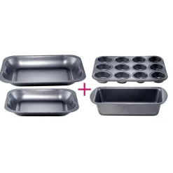 Cuisson<Gifi Plat gris carbone en métal x4