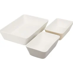 Cuisson<Gifi Plat rectangulaire cuisson four x3 céramique blanc