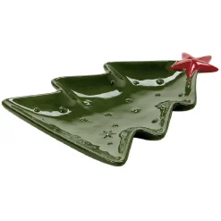 Gifi Plat service sapin en céramique vert| Vaisselle Et Accessoires De Table