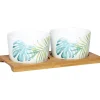 Gifi Plateau + 2 coupelles apéritif motif jungle| Vaisselle Et Accessoires De Table