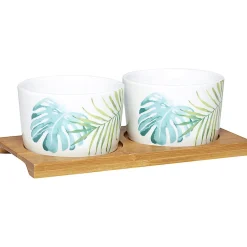 Gifi Plateau + 2 coupelles apéritif motif jungle| Vaisselle Et Accessoires De Table