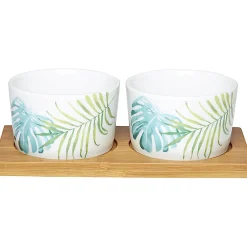 Gifi Plateau + 2 coupelles apéritif motif jungle| Vaisselle Et Accessoires De Table