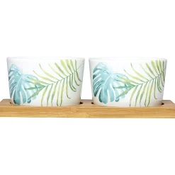 Gifi Plateau + 2 coupelles apéritif motif jungle| Vaisselle Et Accessoires De Table