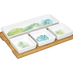Gifi Plateau + 4 coupelles motif jungle| Vaisselle Et Accessoires De Table